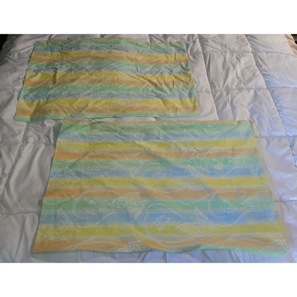 Vintage Springmaid Pastel Butterfly Set of 2 Pillowcases